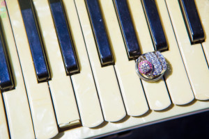 Beautiful Beach Wedding Detail Photographs Wedding Ring Bands Piano Keys Instruments (8)