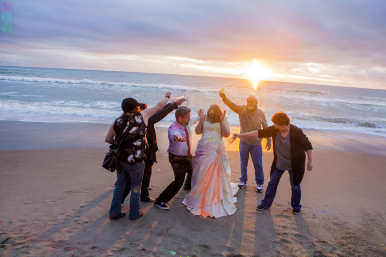 San Juan Capistrano Trash the Dress with paint Jeremy + Katelyn