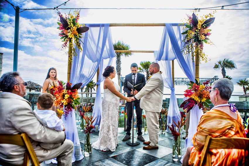 Belmont Park Coaster Terrace Wedding Ceremony – Victoria + Sean