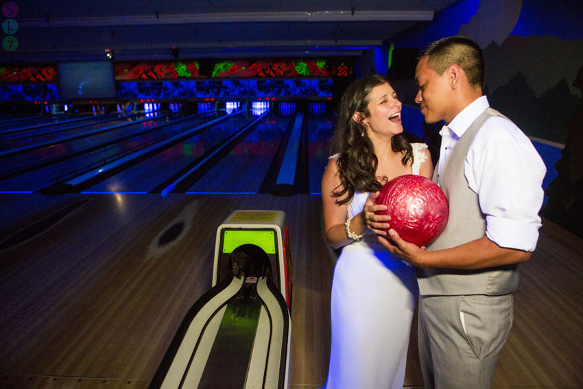 Offbeat Bride goes bowling on her wedding night. – Audrey + Alfred