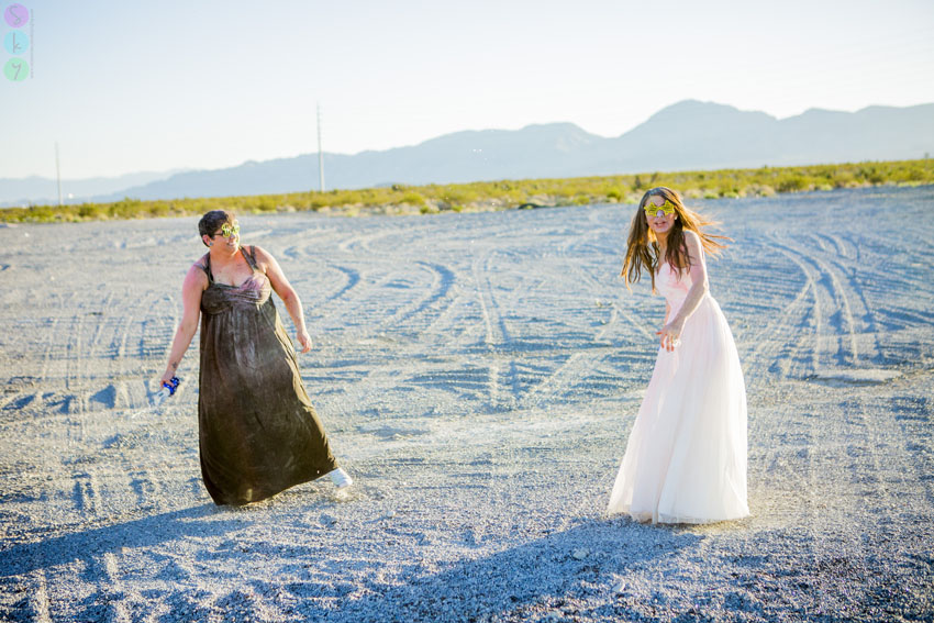 Las Vegas Desert Trash the Dress Chalk Paint Alcohol Fun Vibrant – Brittney + Ashley