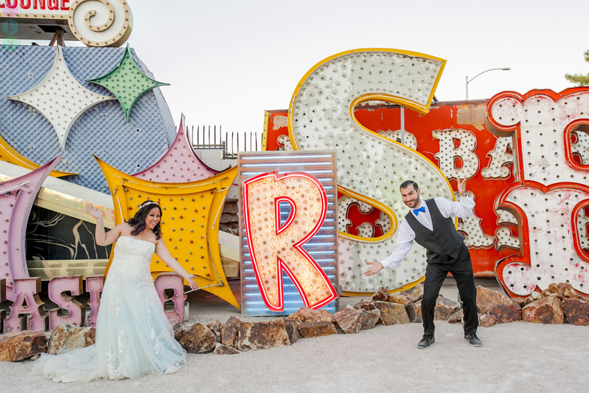 Las Vegas Neon Museum Wedding Photos – Tanya + Dave