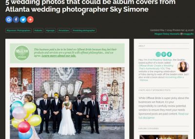 Atlanta Wedding Photographer Published in Offbeat Bride