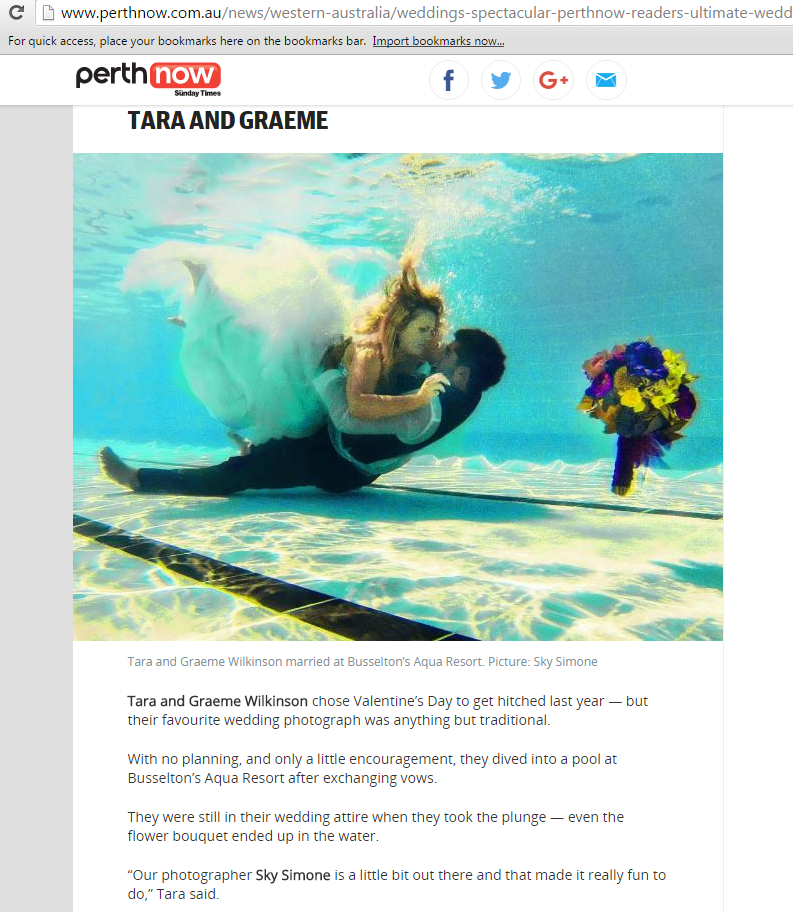 Published underwater shoot
