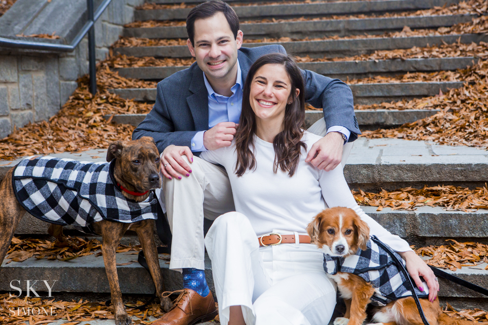 Piedmont Park Engagement Images with dogs